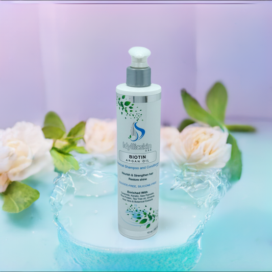 Saw Palmetto infused - Biotin Argan oil Botanical Shampoo and Conditioner, enriched with Ginseng, Ceramide, Rice protein and Rosemary extracts