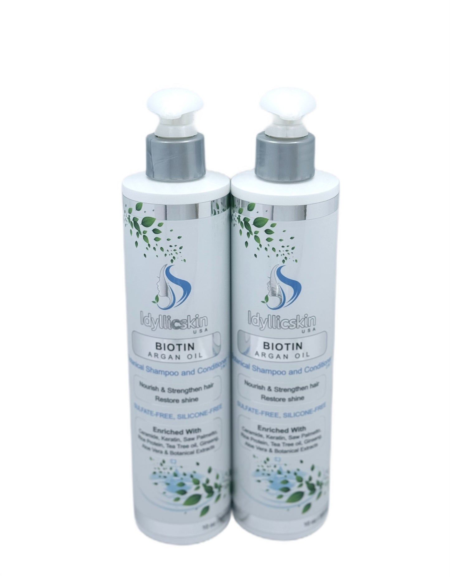 Saw Palmetto infused - Biotin Argan oil Botanical Shampoo and Conditioner, enriched with Ginseng, Ceramide, Rice protein and Rosemary extracts