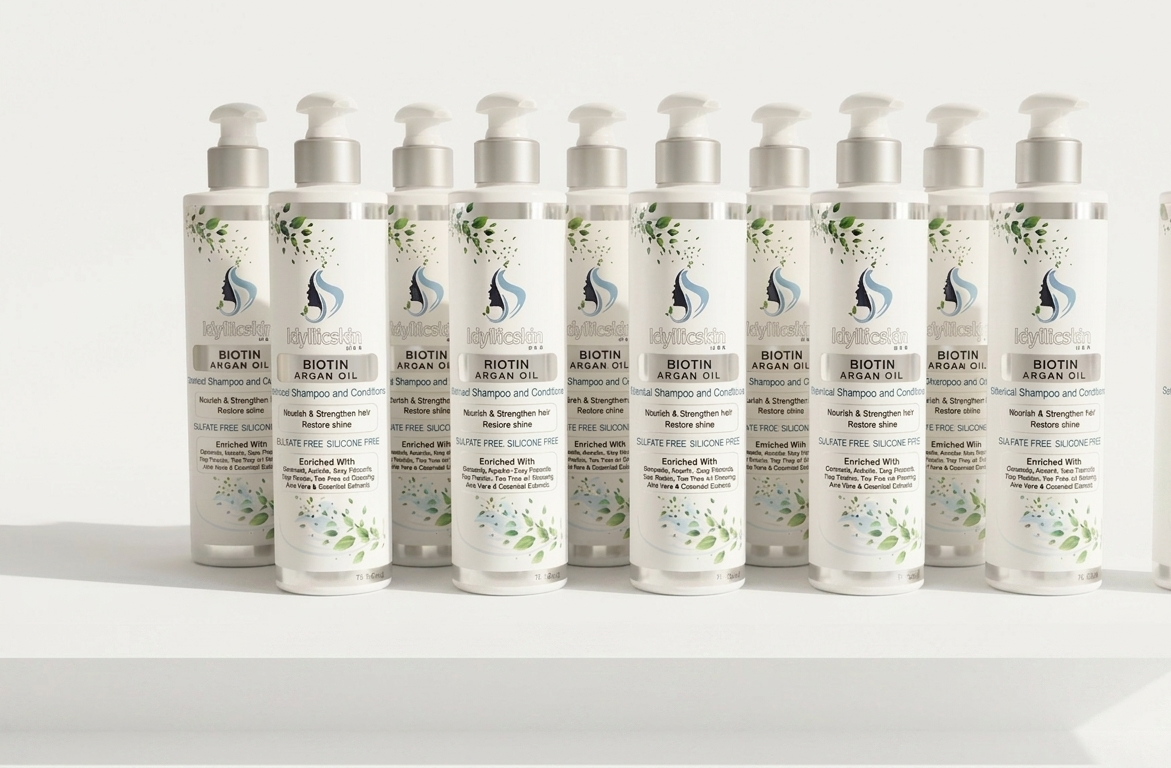 Flash sale-Saw Palmetto infused - Biotin Argan oil Botanical Shampoo and Conditioner, enriched with Ginseng, Ceramide, Rice protein and Rosemary extracts