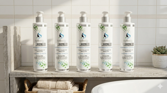 Flash sale-5 bottles of Saw Palmetto infused - Biotin Argan oil Botanical Shampoo and Conditioner, enriched with Ginseng, Ceramide, Rice protein and Rosemary extracts