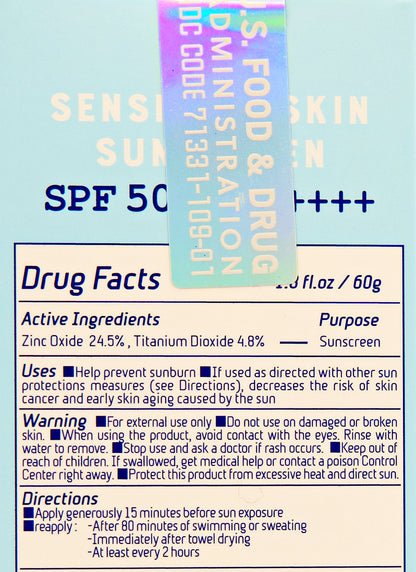 Moisturizer SPF 50+, Mineral , Made in USA, Clearance